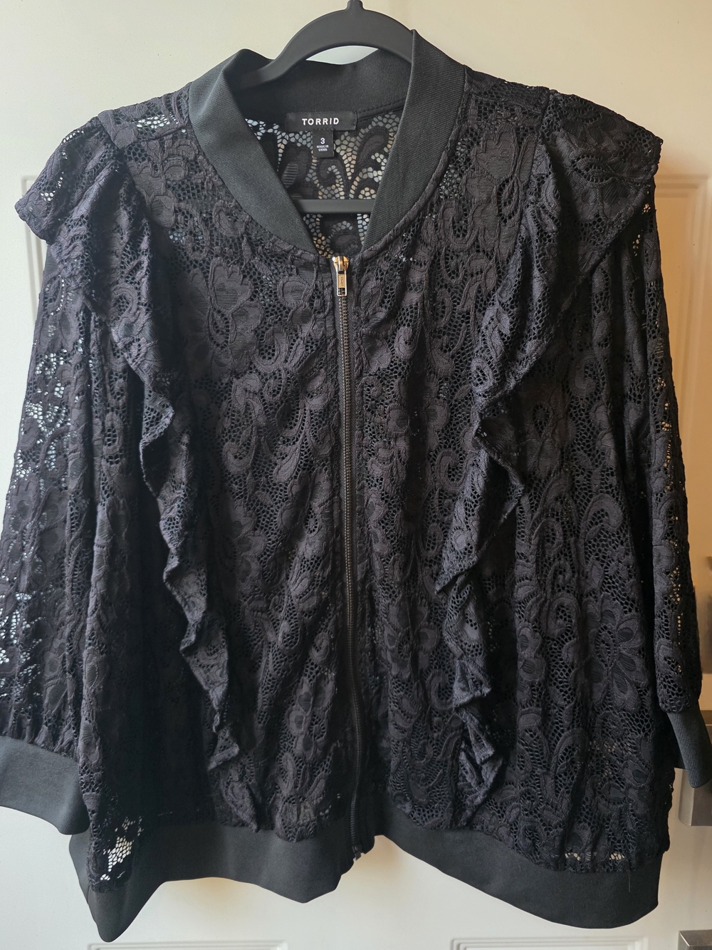 Torrid Black Lace Bomber Jacket